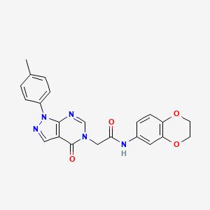 molecular formula C22H19N5O4 B2864449 N-(2,3-dihydro-1,4-benzodioxin-6-yl)-2-[1-(4-methylphenyl)-4-oxo-1H,4H,5H-pyrazolo[3,4-d]pyrimidin-5-yl]acetamide CAS No. 841212-13-3