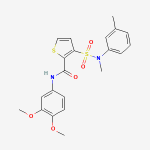 molecular formula C21H22N2O5S2 B2864457 N-(3,4-dimethoxyphenyl)-3-[methyl(3-methylphenyl)sulfamoyl]thiophene-2-carboxamide CAS No. 1291846-06-4