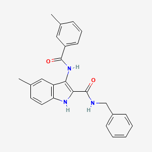 molecular formula C25H23N3O2 B2864464 N-benzyl-5-methyl-3-(3-methylbenzamido)-1H-indole-2-carboxamide CAS No. 1029725-03-8