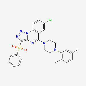 7-Chloro-5-[4-(2,5-dimethylphenyl)piperazin-1-yl]-3-(phenylsulfonyl)[1,2,3]triazolo[1,5-a]quinazoline