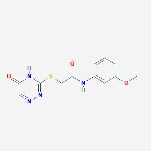 molecular formula C12H12N4O3S B2864473 N-(3-methoxyphenyl)-2-[(5-oxo-4,5-dihydro-1,2,4-triazin-3-yl)sulfanyl]acetamide CAS No. 857491-77-1