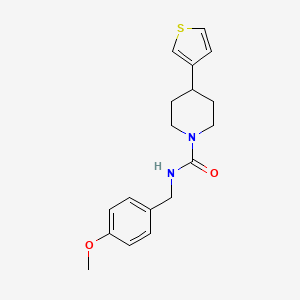 molecular formula C18H22N2O2S B2864478 N-(4-methoxybenzyl)-4-(thiophen-3-yl)piperidine-1-carboxamide CAS No. 1396746-86-3