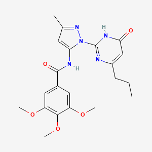 3,4,5-trimethoxy-N-(3-methyl-1-(6-oxo-4-propyl-1,6-dihydropyrimidin-2-yl)-1H-pyrazol-5-yl)benzamide