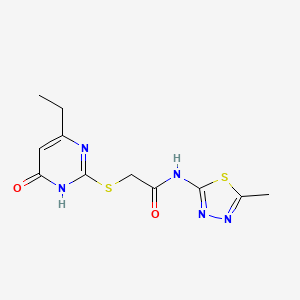 2-((4-ethyl-6-oxo-1,6-dihydropyrimidin-2-yl)thio)-N-(5-methyl-1,3,4-thiadiazol-2-yl)acetamide