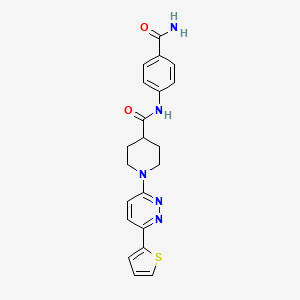 N-(4-carbamoylphenyl)-1-(6-(thiophen-2-yl)pyridazin-3-yl)piperidine-4-carboxamide