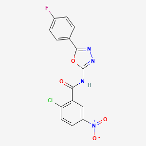 2-chloro-N-[5-(4-fluorophenyl)-1,3,4-oxadiazol-2-yl]-5-nitrobenzamide