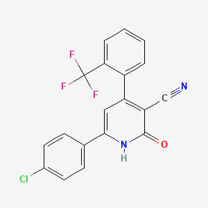 6-(4-Chlorophenyl)-2-hydroxy-4-[2-(trifluoromethyl)phenyl]nicotinonitrile