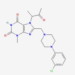 8-((4-(3-chlorophenyl)piperazin-1-yl)methyl)-3-methyl-7-(3-oxobutan-2-yl)-1H-purine-2,6(3H,7H)-dione