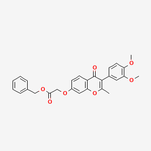 benzyl 2-((3-(3,4-dimethoxyphenyl)-2-methyl-4-oxo-4H-chromen-7-yl)oxy)acetate