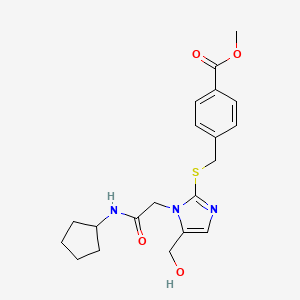 methyl 4-(((1-(2-(cyclopentylamino)-2-oxoethyl)-5-(hydroxymethyl)-1H-imidazol-2-yl)thio)methyl)benzoate
