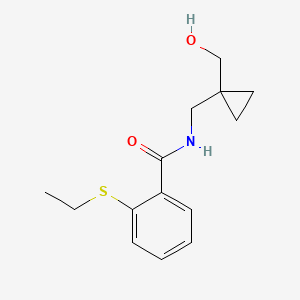 B2864545 2-(ethylthio)-N-((1-(hydroxymethyl)cyclopropyl)methyl)benzamide CAS No. 1251653-64-1