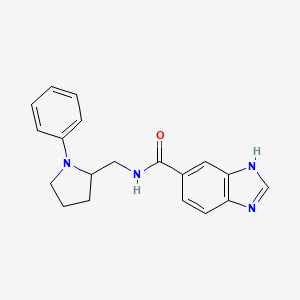 molecular formula C19H20N4O B2864552 N-[(1-phenylpyrrolidin-2-yl)methyl]-1H-1,3-benzodiazole-5-carboxamide CAS No. 1705702-19-7