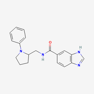 molecular formula C19H20N4O B2864552 N-((1-phenylpyrrolidin-2-yl)methyl)-1H-benzo[d]imidazole-5-carboxamide CAS No. 1705702-19-7