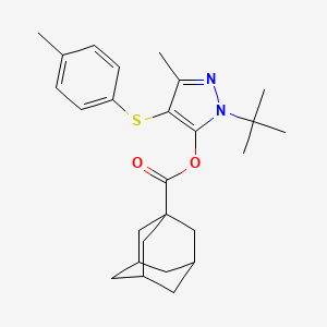 [2-Tert-butyl-5-methyl-4-(4-methylphenyl)sulfanylpyrazol-3-yl] adamantane-1-carboxylate