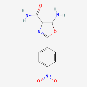 molecular formula C10H8N4O4 B2864554 5-Amino-2-(4-nitrophenyl)-1,3-oxazole-4-carboxamide CAS No. 937600-09-4