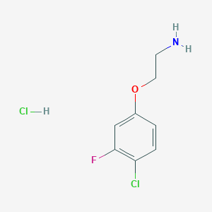 molecular formula C8H10Cl2FNO B2864556 2-(4-Chloro-3-fluorophenoxy)ethan-1-amine hydrochloride CAS No. 1864073-51-7