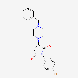 molecular formula C21H22BrN3O2 B2864559 3-(4-Benzylpiperazin-1-yl)-1-(4-bromophenyl)pyrrolidine-2,5-dione CAS No. 299408-53-0