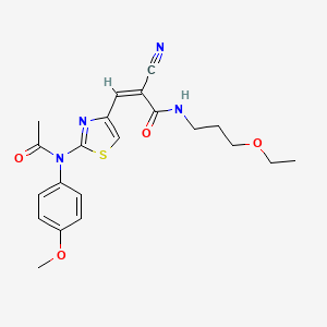(Z)-3-[2-(N-Acetyl-4-methoxyanilino)-1,3-thiazol-4-yl]-2-cyano-N-(3-ethoxypropyl)prop-2-enamide