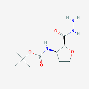 Tert-butyl N-[(2S,3R)-2-(hydrazinecarbonyl)oxolan-3-yl]carbamate