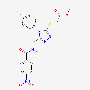 methyl 2-((4-(4-fluorophenyl)-5-((4-nitrobenzamido)methyl)-4H-1,2,4-triazol-3-yl)thio)acetate
