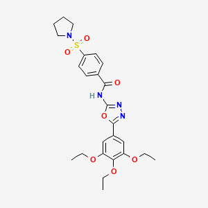 4-pyrrolidin-1-ylsulfonyl-N-[5-(3,4,5-triethoxyphenyl)-1,3,4-oxadiazol-2-yl]benzamide