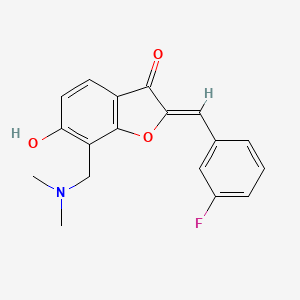 molecular formula C18H16FNO3 B2864581 (Z)-7-((dimethylamino)methyl)-2-(3-fluorobenzylidene)-6-hydroxybenzofuran-3(2H)-one CAS No. 896849-38-0