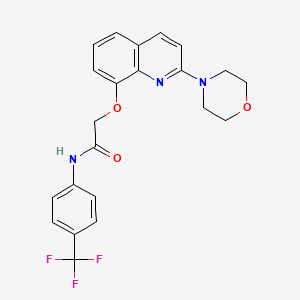 molecular formula C22H20F3N3O3 B2864589 2-((2-morpholinoquinolin-8-yl)oxy)-N-(4-(trifluoromethyl)phenyl)acetamide CAS No. 941954-52-5