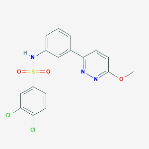 molecular formula C17H13Cl2N3O3S B2864591 3,4-dichloro-N-(3-(6-methoxypyridazin-3-yl)phenyl)benzenesulfonamide CAS No. 922662-66-6
