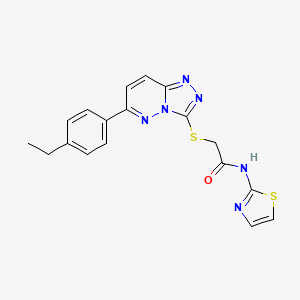 2-((6-(4-ethylphenyl)-[1,2,4]triazolo[4,3-b]pyridazin-3-yl)thio)-N-(thiazol-2-yl)acetamide