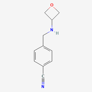 molecular formula C11H12N2O B2864620 4-((Oxetan-3-ylamino)methyl)benzonitrile CAS No. 1342705-62-7