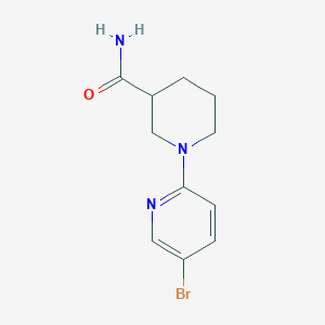 molecular formula C11H14BrN3O B2864628 1-(5-Bromopyridin-2-yl)piperidine-3-carboxamide CAS No. 1250050-53-3