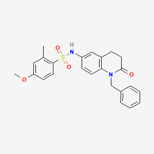 molecular formula C24H24N2O4S B2864668 N-(1-benzyl-2-oxo-1,2,3,4-tetrahydroquinolin-6-yl)-4-methoxy-2-methylbenzene-1-sulfonamide CAS No. 955769-46-7