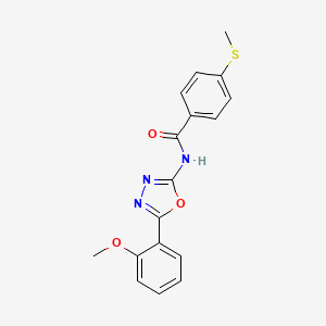 molecular formula C17H15N3O3S B2864683 N-(5-(2-methoxyphenyl)-1,3,4-oxadiazol-2-yl)-4-(methylthio)benzamide CAS No. 896357-76-9
