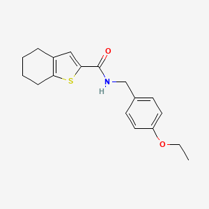 molecular formula C18H21NO2S B2864699 N-[(4-ethoxyphenyl)methyl]-4,5,6,7-tetrahydro-1-benzothiophene-2-carboxamide CAS No. 1252901-55-5