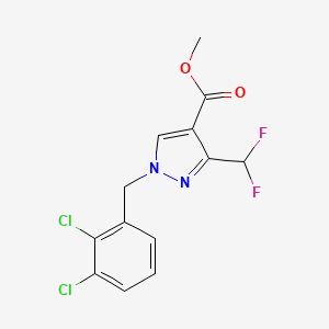molecular formula C13H10Cl2F2N2O2 B2864735 Methyl 1-(2,3-dichlorobenzyl)-3-(difluoromethyl)-1H-pyrazole-4-carboxylate CAS No. 1975119-16-4