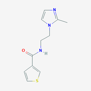 molecular formula C11H13N3OS B2864745 N-(2-(2-methyl-1H-imidazol-1-yl)ethyl)thiophene-3-carboxamide CAS No. 1286712-25-1