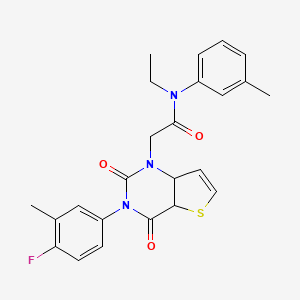 molecular formula C24H22FN3O3S B2864755 N-ethyl-2-[3-(4-fluoro-3-methylphenyl)-2,4-dioxo-1H,2H,3H,4H-thieno[3,2-d]pyrimidin-1-yl]-N-(3-methylphenyl)acetamide CAS No. 1260941-71-6