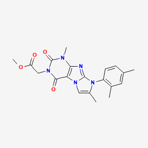 molecular formula C20H21N5O4 B2864770 methyl 2-[8-(2,4-dimethylphenyl)-1,7-dimethyl-2,4-dioxo-1H,2H,3H,4H,8H-imidazo[1,2-g]purin-3-yl]acetate CAS No. 878727-41-4