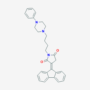 molecular formula C31H31N3O2 B286478 3-(9H-fluoren-9-ylidene)-1-[4-(4-phenyl-1-piperazinyl)butyl]-2,5-pyrrolidinedione 