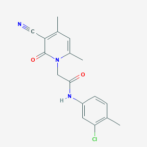 molecular formula C17H16ClN3O2 B2864809 N-(3-CHLORO-4-METHYLPHENYL)-2-(3-CYANO-4,6-DIMETHYL-2-OXO-1,2-DIHYDROPYRIDIN-1-YL)ACETAMIDE CAS No. 932474-88-9