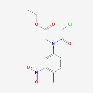 molecular formula C13H15ClN2O5 B2864832 Ethyl n-(chloroacetyl)-n-(4-methyl-3-nitrophenyl)glycinate CAS No. 332126-95-1