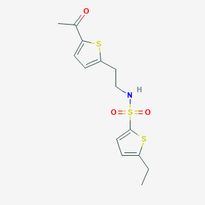molecular formula C14H17NO3S3 B2864864 N-(2-(5-acetylthiophen-2-yl)ethyl)-5-ethylthiophene-2-sulfonamide CAS No. 2034570-70-0