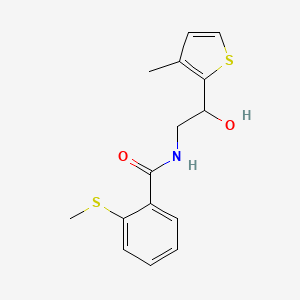 molecular formula C15H17NO2S2 B2864878 N-(2-hydroxy-2-(3-methylthiophen-2-yl)ethyl)-2-(methylthio)benzamide CAS No. 1351601-11-0