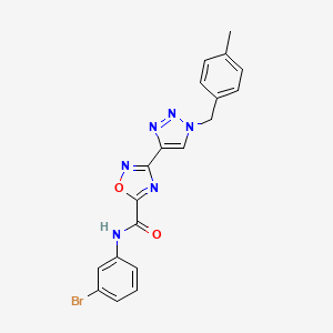 molecular formula C19H15BrN6O2 B2864887 N-(3-bromophenyl)-3-{1-[(4-methylphenyl)methyl]-1H-1,2,3-triazol-4-yl}-1,2,4-oxadiazole-5-carboxamide CAS No. 1251557-04-6