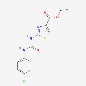 molecular formula C13H12ClN3O3S B2864888 Ethyl 2-(3-(4-chlorophenyl)ureido)thiazole-4-carboxylate CAS No. 313273-84-6