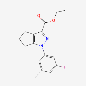 molecular formula C16H17FN2O2 B2864915 ethyl 1-(3-fluoro-5-methylphenyl)-1H,4H,5H,6H-cyclopenta[c]pyrazole-3-carboxylate CAS No. 1909319-42-1