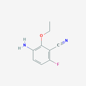 molecular formula C9H9FN2O B2864921 3-Amino-2-ethoxy-6-fluorobenzonitrile CAS No. 2155738-95-5