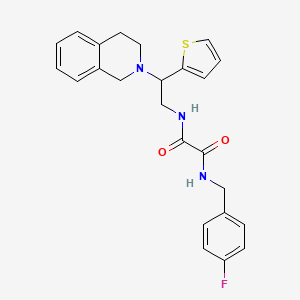 molecular formula C24H24FN3O2S B2864931 N'-[(4-fluorophenyl)methyl]-N-[2-(1,2,3,4-tetrahydroisoquinolin-2-yl)-2-(thiophen-2-yl)ethyl]ethanediamide CAS No. 898452-67-0