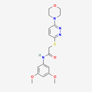 molecular formula C18H22N4O4S B2864941 N-(3,5-dimethoxyphenyl)-2-{[6-(morpholin-4-yl)pyridazin-3-yl]sulfanyl}acetamide CAS No. 1105230-72-5