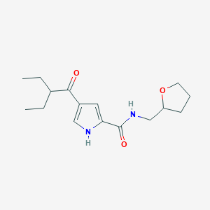 molecular formula C16H24N2O3 B2864962 4-(2-ethylbutanoyl)-N-[(oxolan-2-yl)methyl]-1H-pyrrole-2-carboxamide CAS No. 478249-13-7